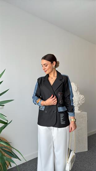 Verda Sırt Kot Detaylı Blazer Ceket