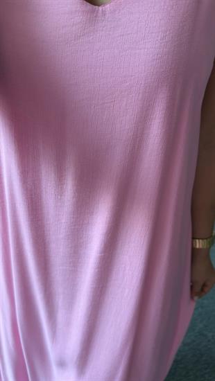 Pembe Merela Askılı Elbise