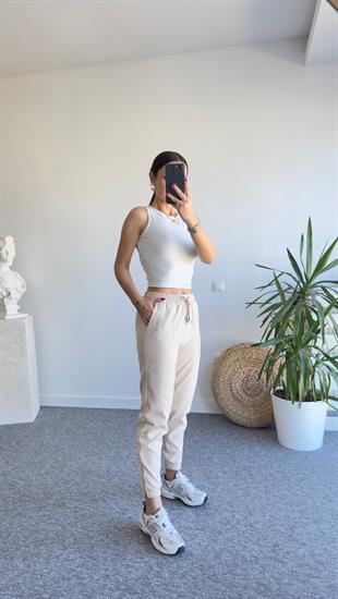 Tws Model Paça Fermuarlı Bej Pantolon