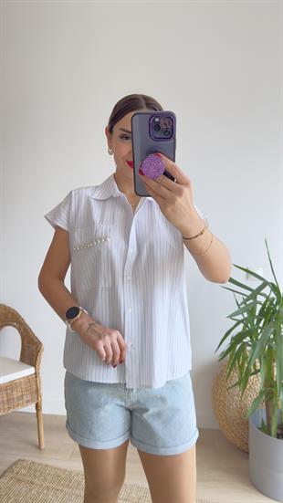 Eliza Cep Kapağı Taşlı Gömlek