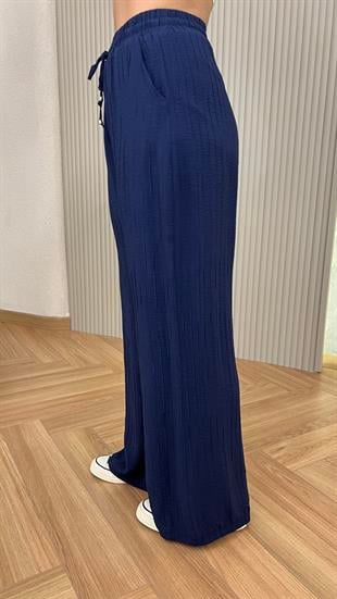 Lacivert Şort Astarlı Bel Lastikli Pantolon