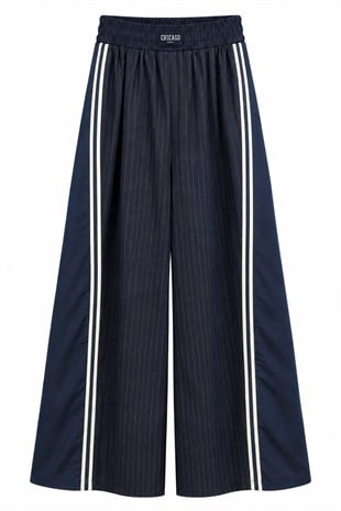 Wooks Şerit Detaylı Lacivert Pantolon