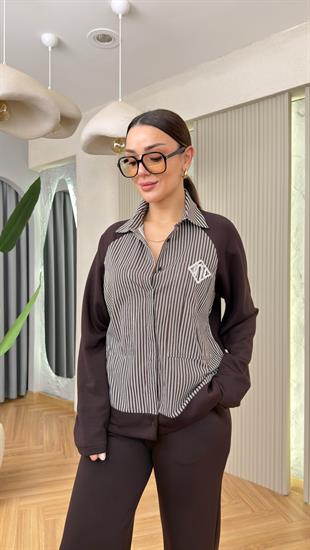 Kahve Jeus Marka Model Broşlu Takım