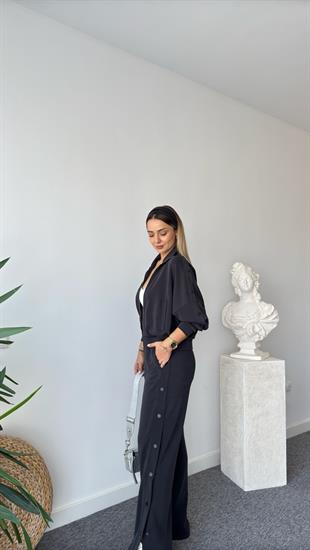 Çıtçıtlı Antrasit Oys Modal Takım