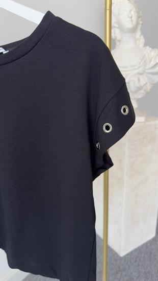 Kuş Gözlü Ntwrk Model Siyah Tshirt