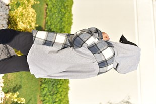 Ekoseli İndigo Gri Oduncu Gömlek