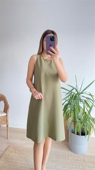 Marta Kolsuz Haki Basic Elbise 