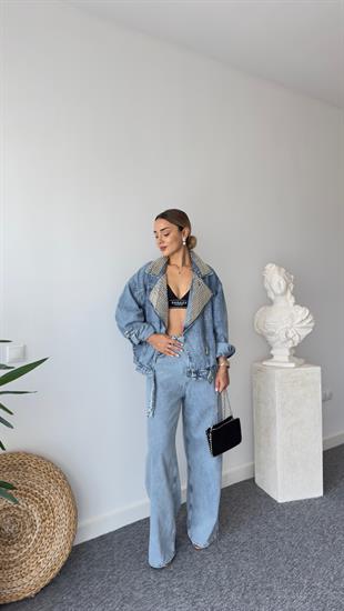 Premium Droplu Jean Ceket