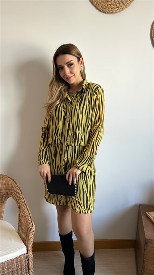 Zebra Desenli Elbise