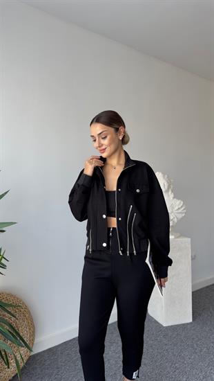Andri Tws Model Fermuarlı Siyah Ceket