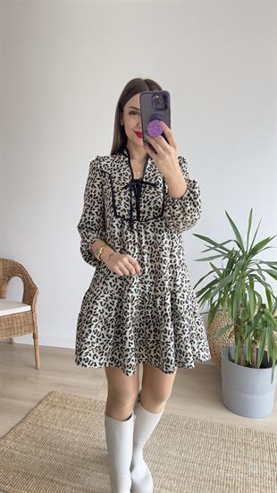 Teta Leopar Desen Elbise