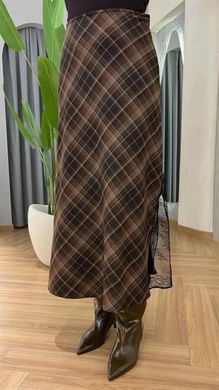 Rother Dantel Detaylı Ekose Etek