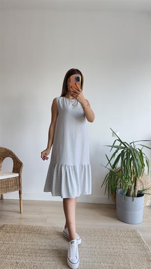 Hera Siyah Çizgili Elbise