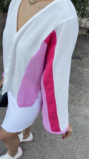 Marka Model Pembe Renk Geçişli Bluz