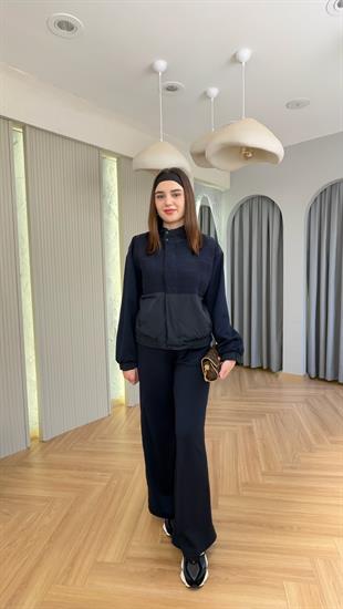 Lacivert İpkyol Model Kapüşonlu Takım