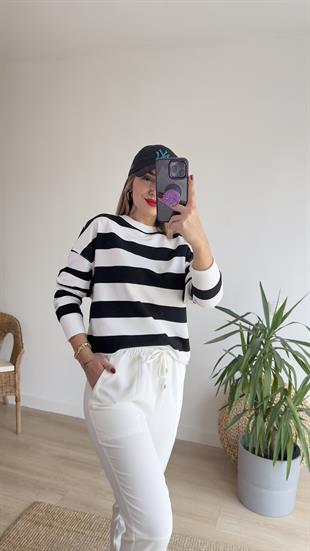 Kalın Çizgi Basic Sweatshirt