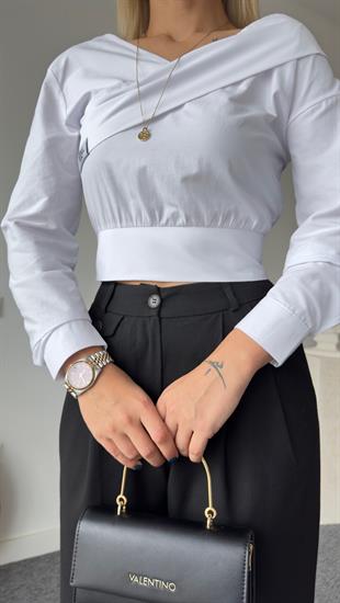 Sechi Ön Arka V Yaka Beyaz Gömlek