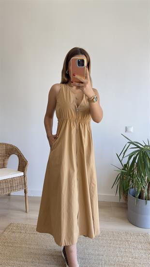 Zra Model Boydan Fermuarlı Elbise 