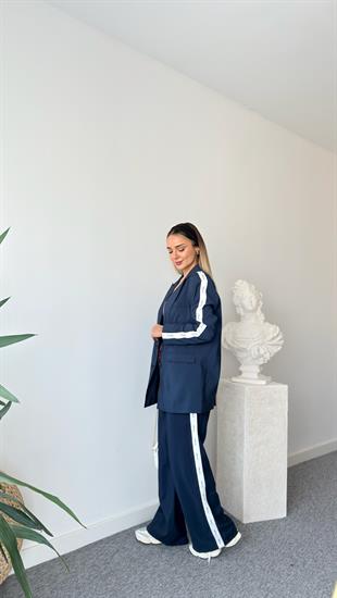 Lorde Şerit Detaylı Tensel Blazer Ceket