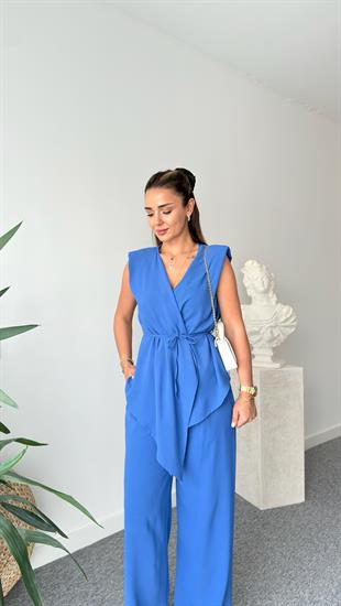 Mavi Jovo Asimetrik Kesim Vatkalı Takım