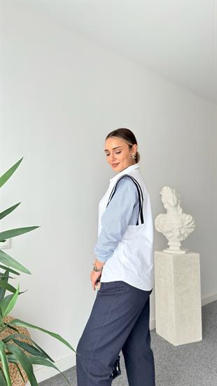 Strip Detaylı Garnili Gömlek