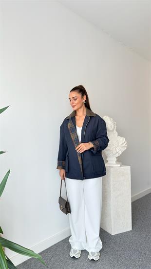 Lacivert Luba Premium Yaka Kadife Ceket