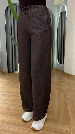 Kahve Comfort  Bel Lastikli Pantolon