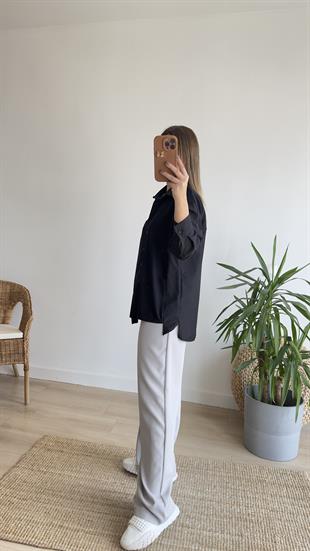 Marka Model Siyah Garnili Gömlek