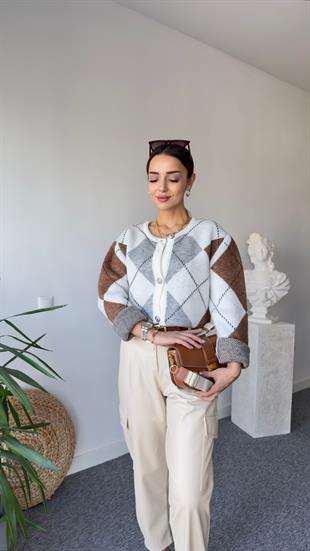 Massi Model Baklava Desen Hırka