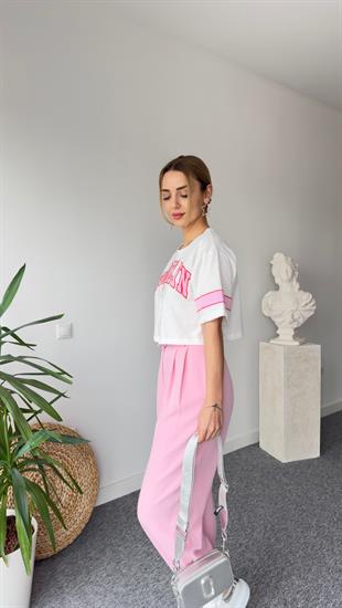 Brooklyn Yazılı Büzgülü Tshirt