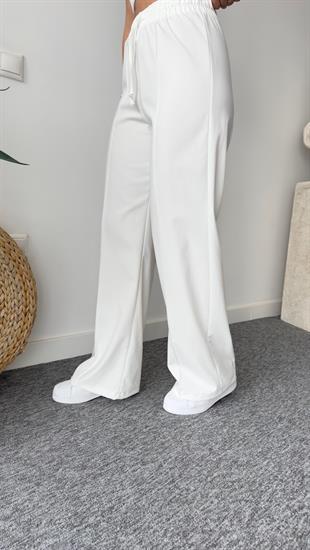 Frog Bel Lastikli Beyaz Pantolon