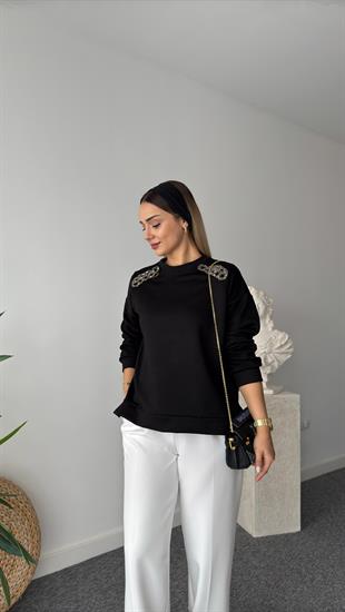 Yamil Marka Model Taş İşlemeli Modal Sweat