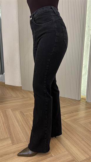 Siyah Harlem Push Up Etkili Likralı Jean