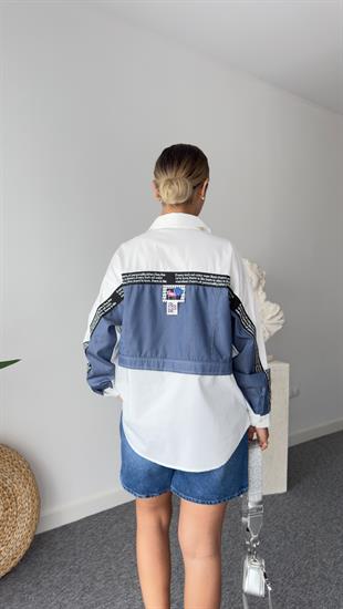 Randy Etiket Ve Sırt Detaylı Beyaz Gömlek