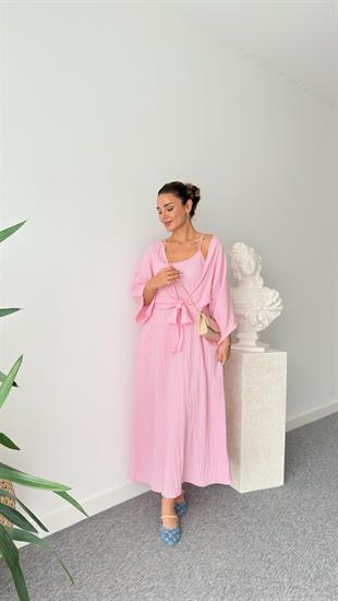 Pembe Merla İkili Elbise Takım