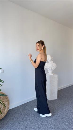 Straplez Paraşüt Siyah Tulum