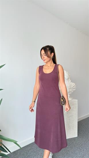 Bordo Mochi Basic Modal Elbise 