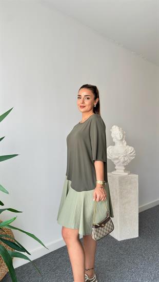Haki Cos Model Cepli Modal Elbise 