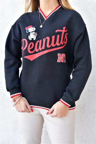 Peanuts Siyah Sweat