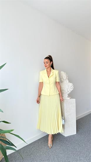 Nichol Sarı Yelekli Etek Takım 