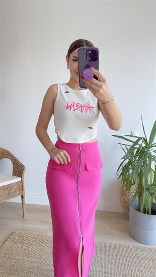 Marka Model Etiket Detaylı Beyaz Atlet