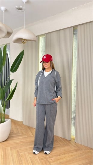 Gri Reyla Üçlü Tws Model Takım
