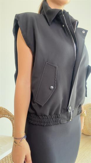 Zra Model Cepli Siyah Yelek