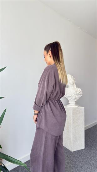 Kahve Orena Bel Büzgülü Tensel Takım 