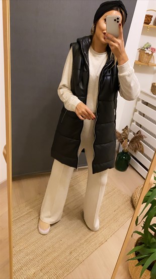 Zara Model Deri Yelek