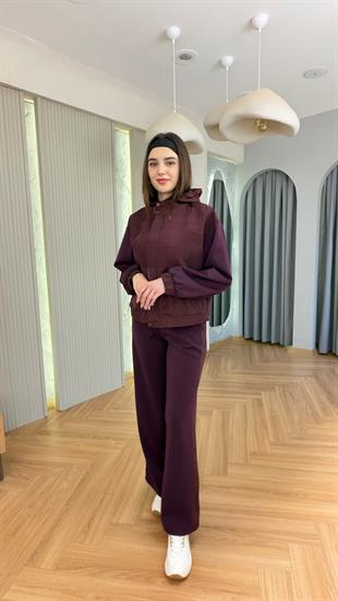 Bordo İpkyol Model Kapüşonlu Takım
