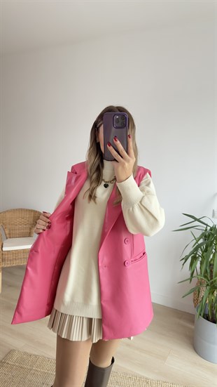 Pembe Deri Yelek