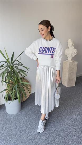 Gıants Zra Şardonlu Beyaz Sweat