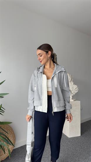 Vanue Marka Model Tasarım Gri Ceket