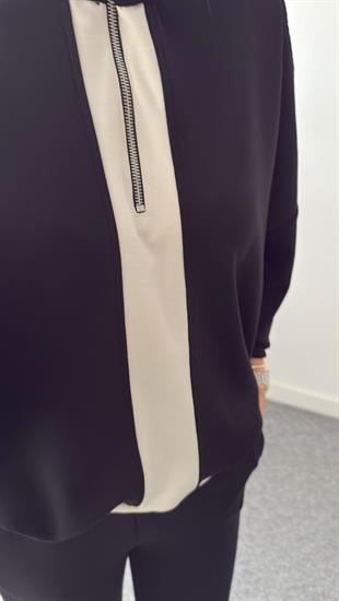 Siyah Maiga Yarım Fermuarlı Modal Takım